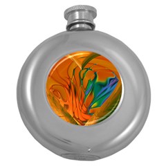 Pattern Heart Love Lines Round Hip Flask (5 Oz) by Mariart
