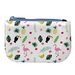 Tropical Vector Elements Peacock Large Coin Purse