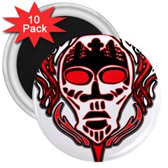 Visual Arts Skull 3  Magnets (10 Pack) 