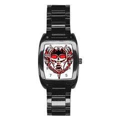 Visual Arts Skull Stainless Steel Barrel Watch