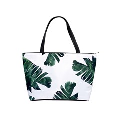 Watercolor Dark Green Banana Leaf Classic Shoulder Handbag