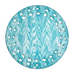 Zigzag Backdrop Pattern Round Filigree Ornament (two Sides) by Alisyart