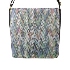 Zigzag Backdrop Pattern Grey Flap Closure Messenger Bag (l)