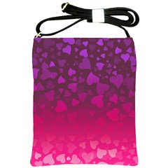 Purple Pink Hearts  Shoulder Sling Bag by LoolyElzayat