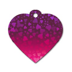 Purple Pink Hearts  Dog Tag Heart (two Sides) by LoolyElzayat