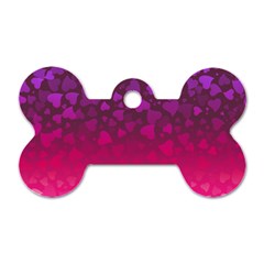 Purple Pink Hearts  Dog Tag Bone (two Sides) by LoolyElzayat