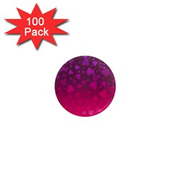 Purple Pink Hearts  1  Mini Magnets (100 Pack)  by LoolyElzayat