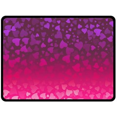 Purple Pink Hearts  Fleece Blanket (large)  by LoolyElzayat