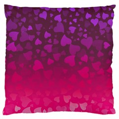 Purple Pink Hearts  Large Flano Cushion Case (two Sides) by LoolyElzayat