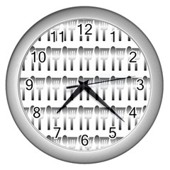 Kitchen Background Spatula Wall Clock (Silver)