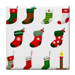 Christmas Stocking Candle Tile Coasters by Mariart
