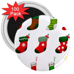 Christmas Stocking Candle 3  Magnets (100 Pack)