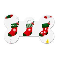 Christmas Stocking Candle Dog Tag Bone (one Side)