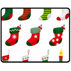 Christmas Stocking Candle Fleece Blanket (medium) 