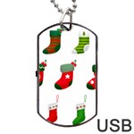 Christmas Stocking Candle Dog Tag USB Flash (Two Sides) Back