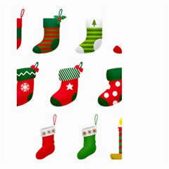 Christmas Stocking Candle Small Garden Flag (two Sides) by Mariart