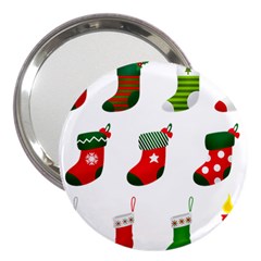 Christmas Stocking Candle 3  Handbag Mirrors by Mariart