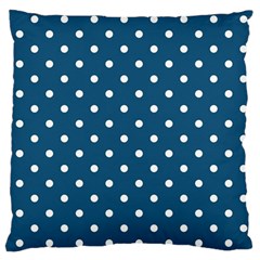 Polka Dot - Turquoise  Large Flano Cushion Case (one Side) by WensdaiAmbrose