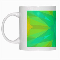 Kaleidoscope Background Green White Mugs