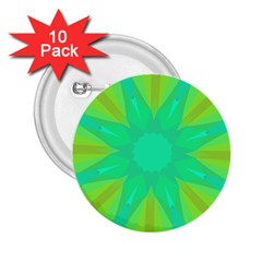 Kaleidoscope Background Green 2 25  Buttons (10 Pack) 