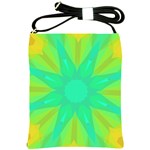 Kaleidoscope Background Green Shoulder Sling Bag Front