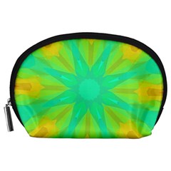 Kaleidoscope Background Green Accessory Pouch (large) by Mariart