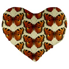 Butterflies Insects Large 19  Premium Heart Shape Cushions by Mariart