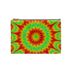 Kaleidoscope Background Mandala Red Green Cosmetic Bag (medium)