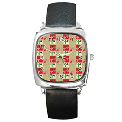 Background Western Cowboy Square Metal Watch