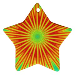 Kaleidoscope Background Mandala Red,green Sun Star Ornament (two Sides)