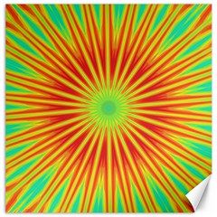 Kaleidoscope Background Mandala Red,green Sun Canvas 12  X 12 