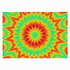 Kaleidoscope Background Red Yellow Large Glasses Cloth (2-side) by Mariart