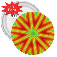 Kaleidoscope Background Star 3  Buttons (10 Pack)  by Mariart