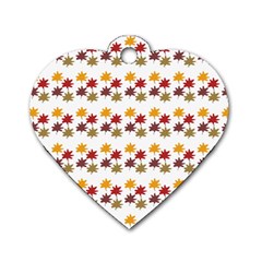 Autumn Leaves Dog Tag Heart (two Sides)