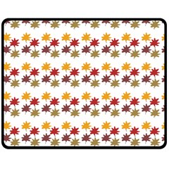 Autumn Leaves Double Sided Fleece Blanket (medium)  by Mariart