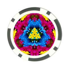 Flowers Kaleidoscope Mandala Poker Chip Card Guard (10 Pack) by Mariart