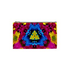 Flowers Kaleidoscope Mandala Cosmetic Bag (small) by Mariart