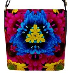 Flowers Kaleidoscope Mandala Flap Closure Messenger Bag (s) by Mariart