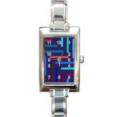 Line Background Abstract Rectangle Italian Charm Watch