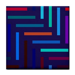 Line Background Abstract Tile Coasters