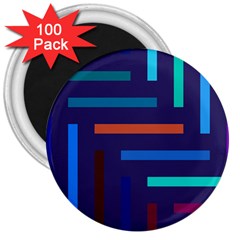 Line Background Abstract 3  Magnets (100 Pack)