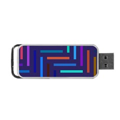Line Background Abstract Portable Usb Flash (one Side)