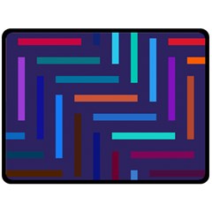 Line Background Abstract Double Sided Fleece Blanket (large) 