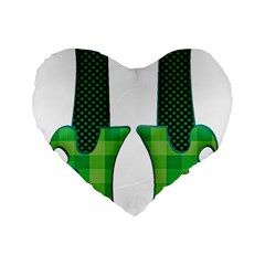 Saint Patrick S Day March Standard 16  Premium Flano Heart Shape Cushions by Mariart