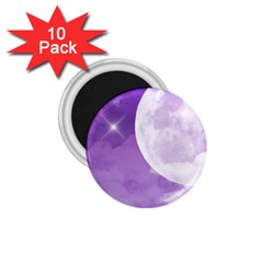 Purple Sky Star Moon Clouds 1 75  Magnets (10 Pack) 