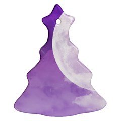 Purple Sky Star Moon Clouds Christmas Tree Ornament (two Sides)