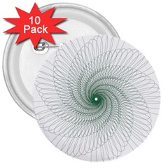 Spirograph Pattern 3  Buttons (10 pack) 