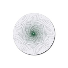 Spirograph Pattern Rubber Round Coaster (4 pack) 