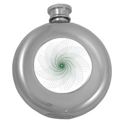 Spirograph Pattern Round Hip Flask (5 Oz) by Mariart