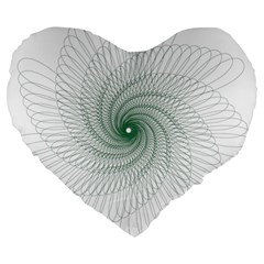 Spirograph Pattern Large 19  Premium Heart Shape Cushions